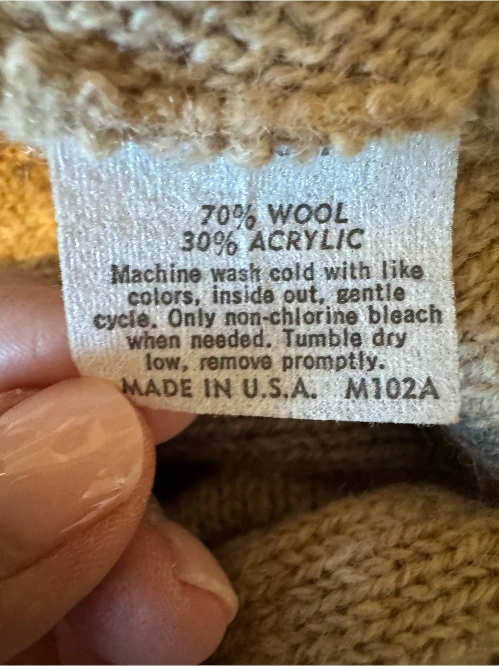 Jantzen Beige Argyle V-Neck Sweater Vest Wool Blend Large Vintage